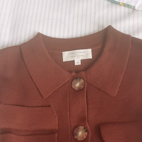 Sezane Betty Cardigan In Hazelnut - Picture 6 of 6